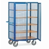 Box carts 4392 with wire-lattice - 750 kg, 5 shelves, double wing door and padlock lockable rod system